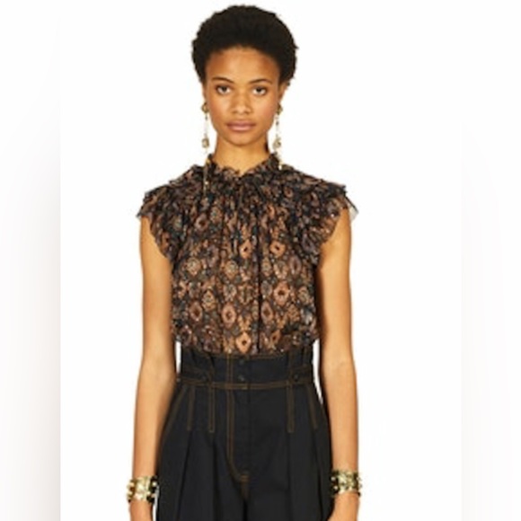 Ulta Johnson 100% Silk Elf Printed Top - Picture 8 of 12